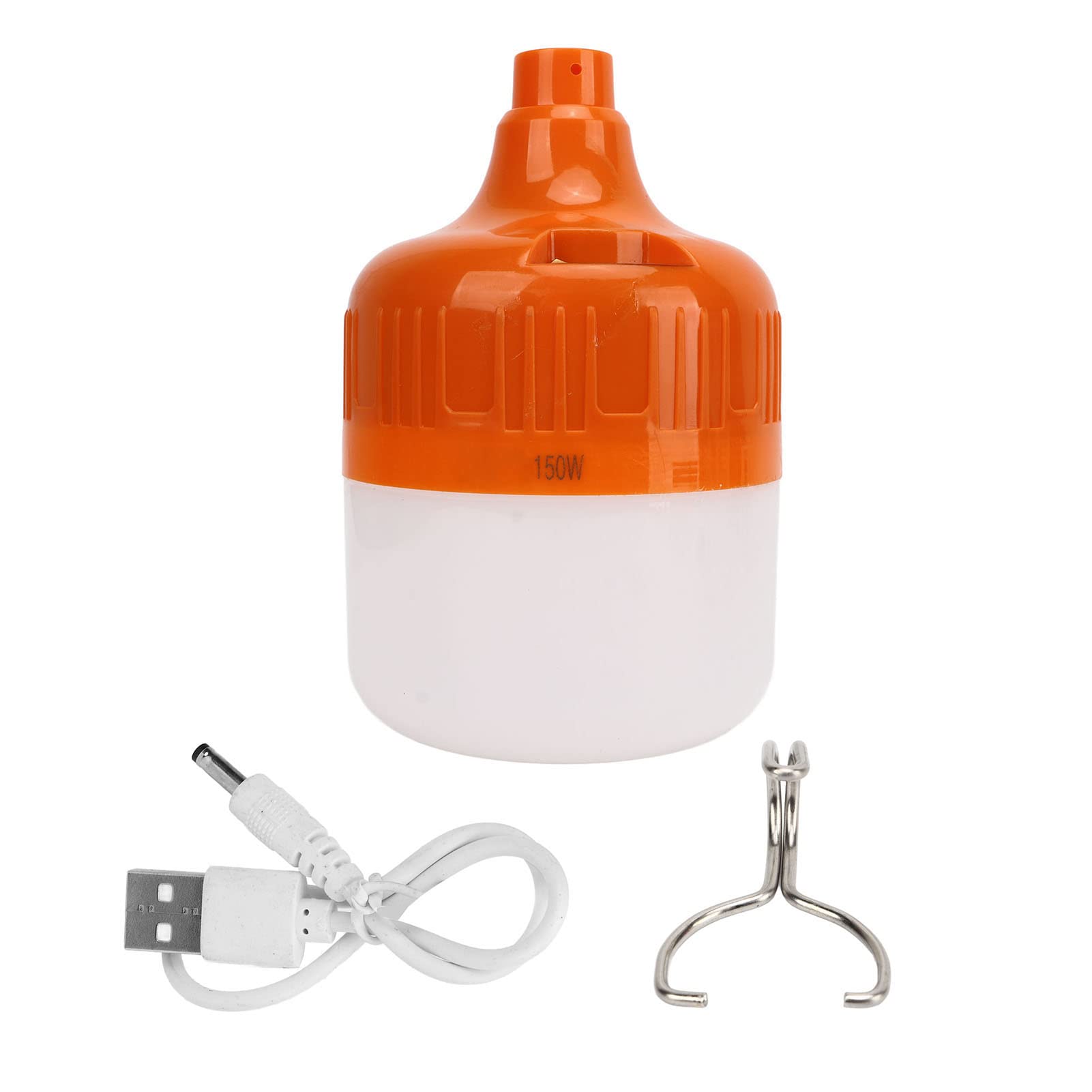 USB Rechargeable Light Bulb,Camping Light,150W Multiple Modes Rechargeable Bulb for Lamp,Portable Outdoor Work Light Bulb Night Market Light with Hanging Hook for Emergency Camping Patio Garden