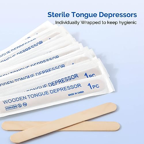 jmu tongue depressors sterile 100 count 634 tongue depressors wood individually wrapped for medical popsicle crafts
