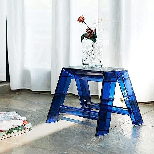 Acrylic Folding Step Ladder - 1 Step Portable Stool for Adults, Indoor/Outdoor Use - Ideal for Kitchen, Library, Small Spaces