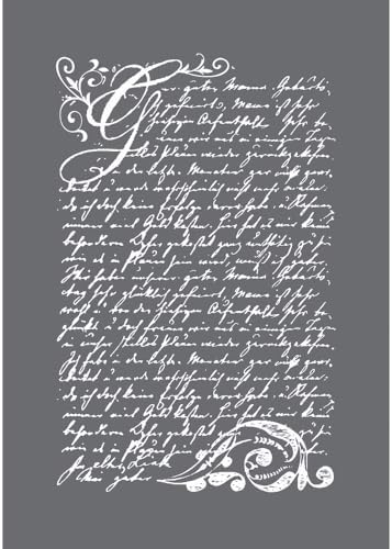 Rayher 45067000 Vintage Poetry, Polyester, Assorted, DIN A5, 1 Template + Scraper in Bag