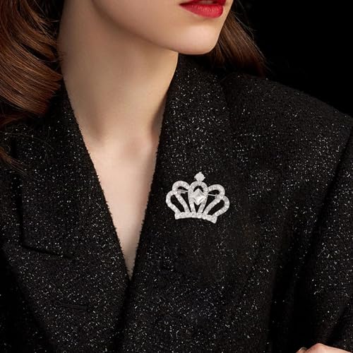 Image of GBAHFY Crystal Rhinestone Princess Queen Crown Brooch Pin for Women - Tiara for Wedding Party Banquet Birthday