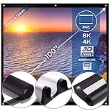 [page_title]-Tragbare Beamer Leinwand 221x125cm, 100’’ - für Outdoor Indoor in verschiedenen Größen 80,100,120 Zoll, PVC, 16:9 HD, 2K, 4K - Projektionsleinwand, Kinoleinwand, Rolloleinwand, Heimkino
