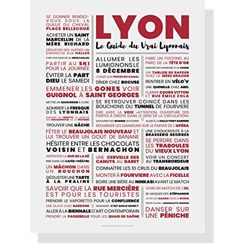 Guide du Vrai Lyonnais 50x70cm - guide de lyon -