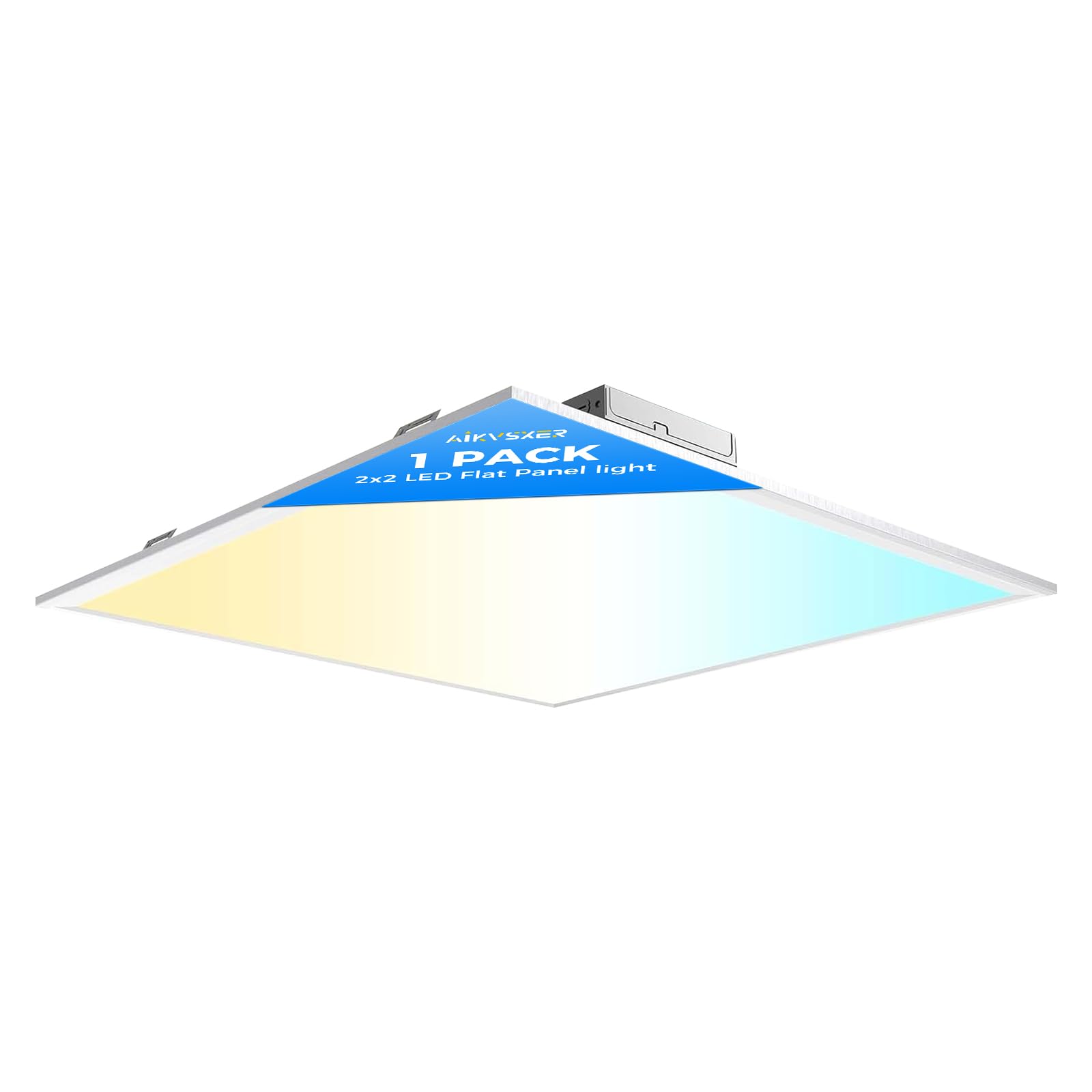 AIKVSXER 1 Pack 2x2 LED Flat Panel Light 40W 3000K/4000K/5000K, Brightness Dimmable 2x2 LED Light Drop Ceiling, 4400LM Recessed Drop Ceiling Lights for Office, Home - 120V Input Voltage