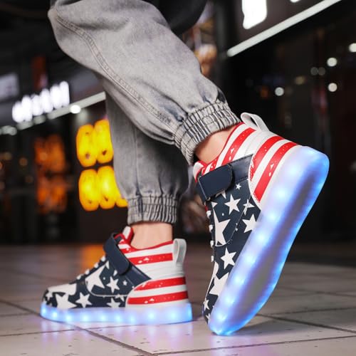 Image of YuanRoad Unisex LED Light Up Shoes with USB Charging Glowing Luminous LED Sneakers