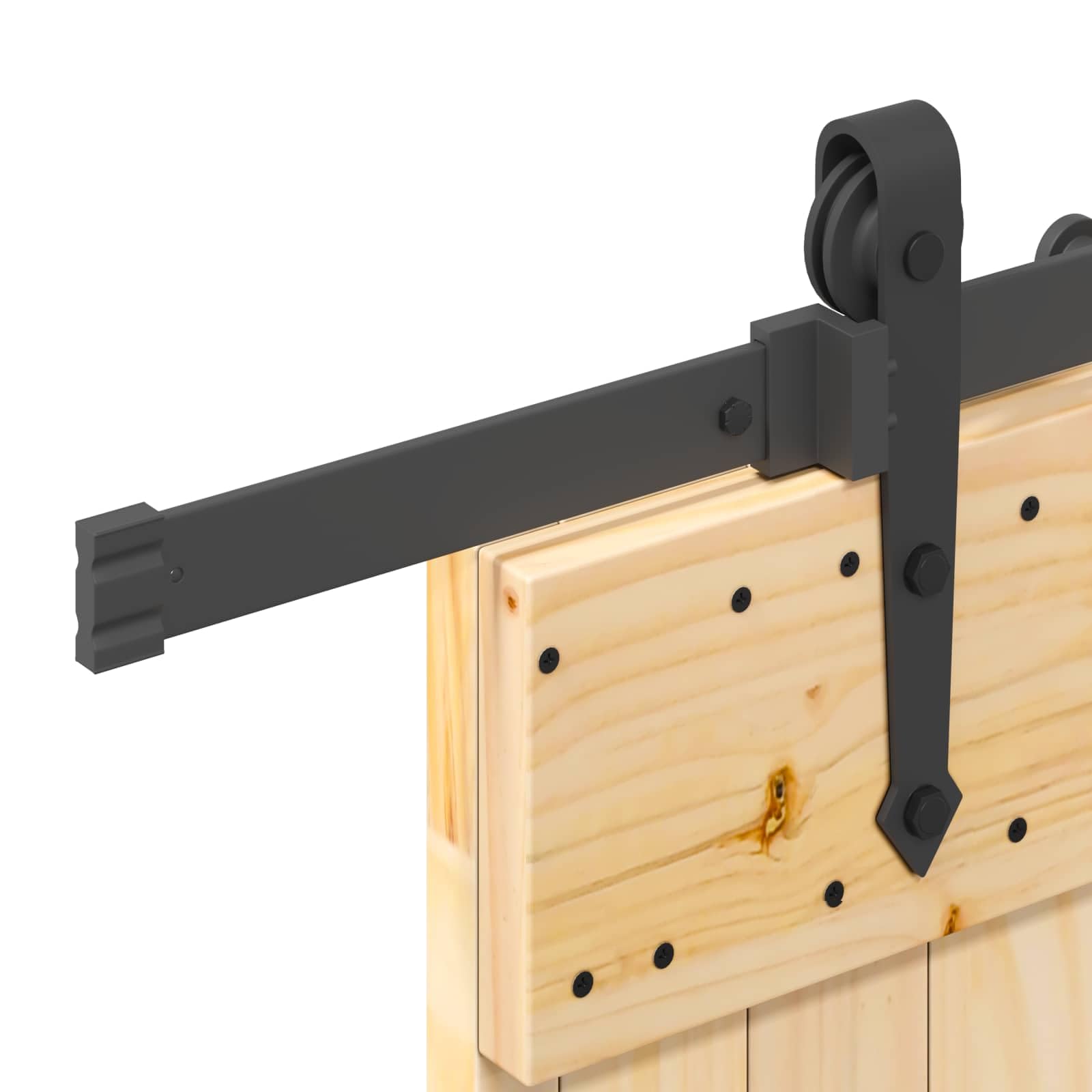 Narvik - Porta scorrevole in legno di pino massiccio, 85 x 210 cm, design loft, con sistema a binario, porta scorrevole salvaspazio per interni