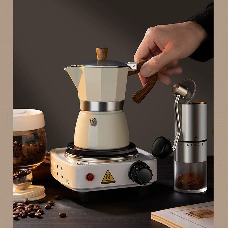 バーベキュー・調理用品 AFTERNOON COFFEE STOVE SET Amazon.com: 7-in-1 Moka Pot Espresso Set, Stovetop Coffee Maker
