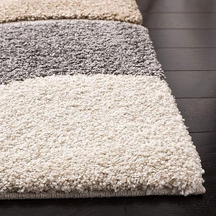 Image of Shaggy Rug for Bedroom Living Room 3X5 FEET Fluffy Plush Area Carpet with Non Slip Backing, Modern Cozy Floor Rug for Home Decor and Comfort (Coffee /Brown /Silver)