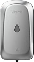 Vista 7 de JETWELL Dispensador automático de jabón de manos sin contacto para montaje en pared, funciona con pilas, cubierta de plástico blanco de gran
