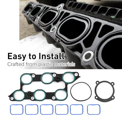 Image of MS972401 Lower Upper Intake Manifold Gasket Set Replacement for GMC Acadia 3.6L 2009 2010 2011 2012 2013 2014 2015 2016 Chevy Camaro Colorado Cadillac Buick Replaces 111076701 MS19932