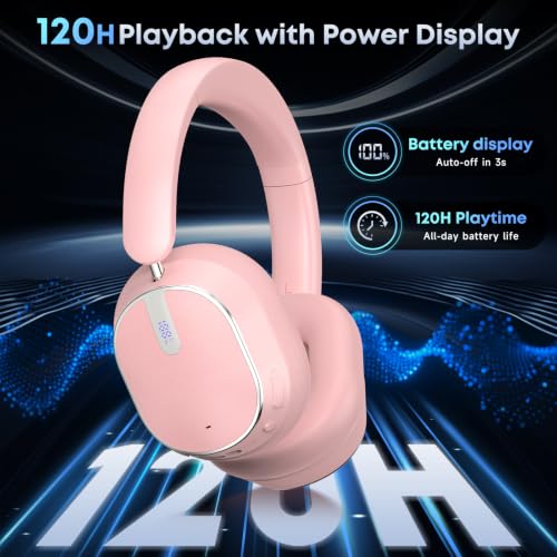 Image of Active Noise Cancelling Bluetooth Headphones, Over Ear Wireless Headphones