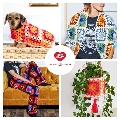Image of Red Heart All in One Granny Square Grape Granny 3 Pack of 250g Yarn