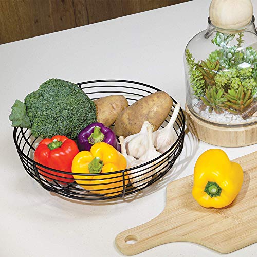 Image of CAXXA Countertop Fruit Bowl, Wire Basket for Fruits, Breads, Vegetables,Snacks, BLACK