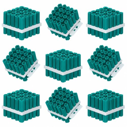 Lineshading 200 Pcs Anchors,1/4 X 1-1/4" for #10 or 3/16" Screws,Green