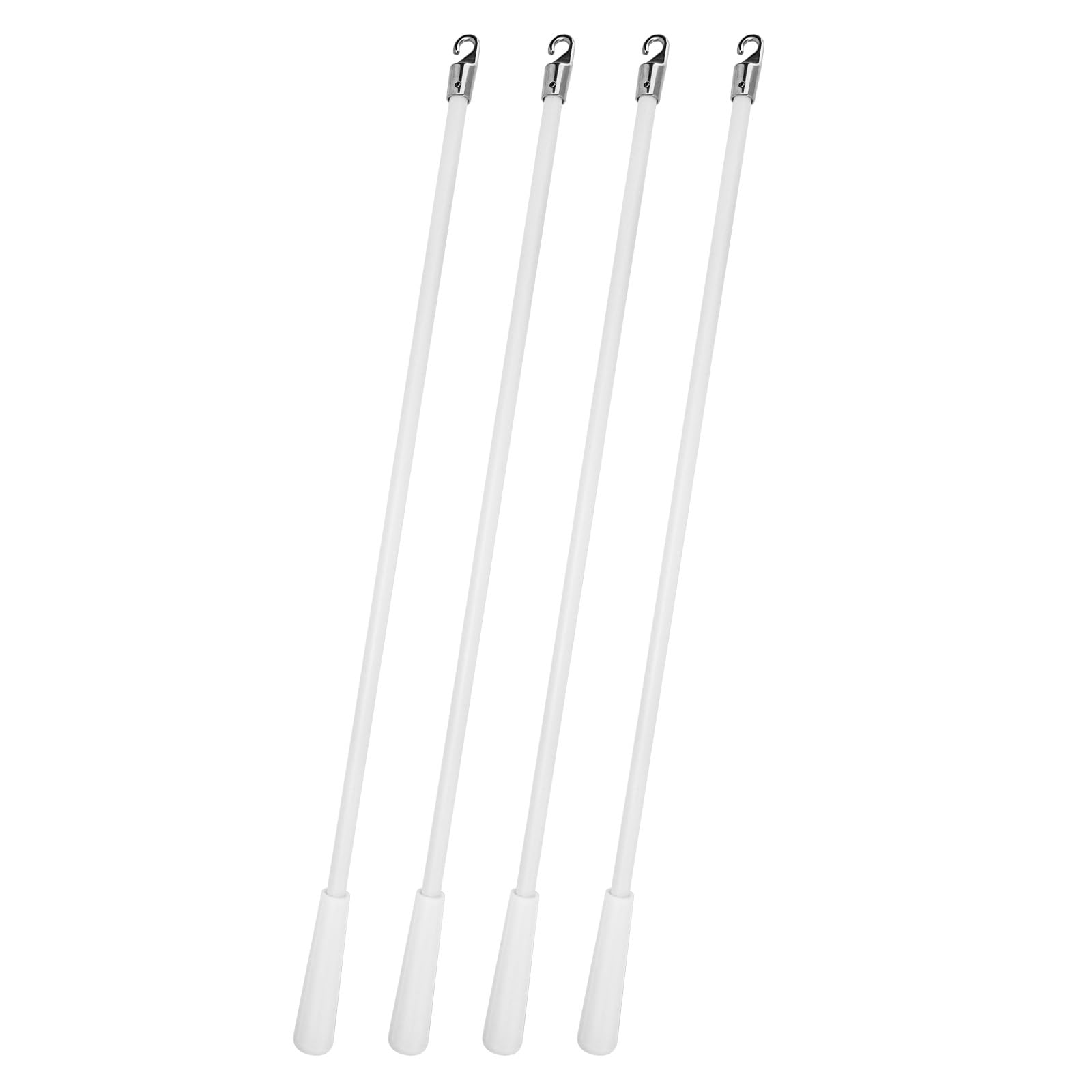Plushly White 43Cm Blind Stick And Window Blind Wand Replacement With Hook, Fiberglass Handle Open Tilt Wand Rod Replacement, 4 Pack