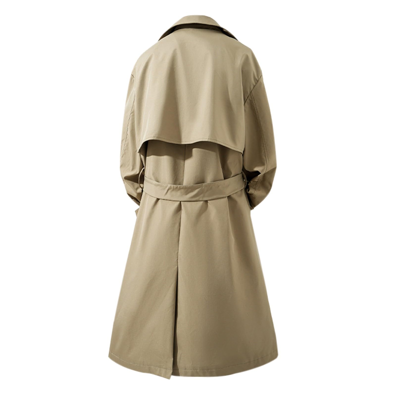 Generisch Trench Coat - Giacca lunga da uomo, in softshell, a doppio petto, con tasche, cardigan, comoda, tinta unita, classica, per il tempo libero, versatile