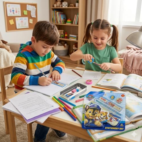 Image of Paw Patrol 5 pcs Stationery SetSchool Supplies Kit Multicolor Return Gift for Kids Age 3 Years +