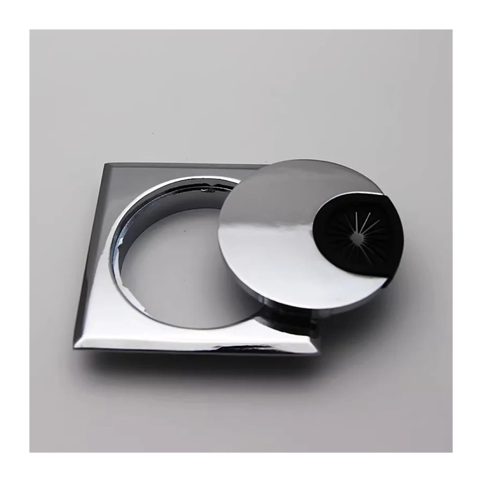 Occhiello quadrato in metallo da scrivania, 60 mm, in lega di zinco, copertura per foro per cavi da tavolo del computer, bronzo, cromo satinato, nichel satinato, per la gestione dei cavi in casa e