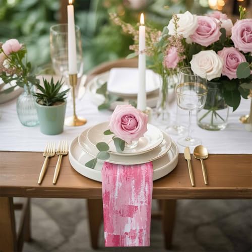 Servilletas de tela rosas modernas paquete de 8 miniatura 6