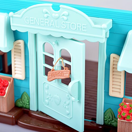 Li’l Woodzeez 90-teilig Kaufladen Supermarkt Set mit Zubehör – Kasse, Lebensmittel, Dekoration, Geschirr und mehr… – Bild 6