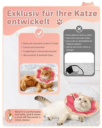 Supet Halskrause Katze,Einstellbarer Halskrause Katze Halsband,Wiederherstellung Halsband Weich Kragen Cone Nach Operation und Verletzungen für Welpen, Kleine Hunde und Katzen