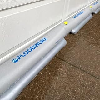 Floodworx Water Barrier for Flood Protection - Sandbag Alternative - Reusable and Interlocking - Quick Fill Bags to Contain, Control and Divert Water - 4 Ft x 6 in Flood Barrier - 4Pack
