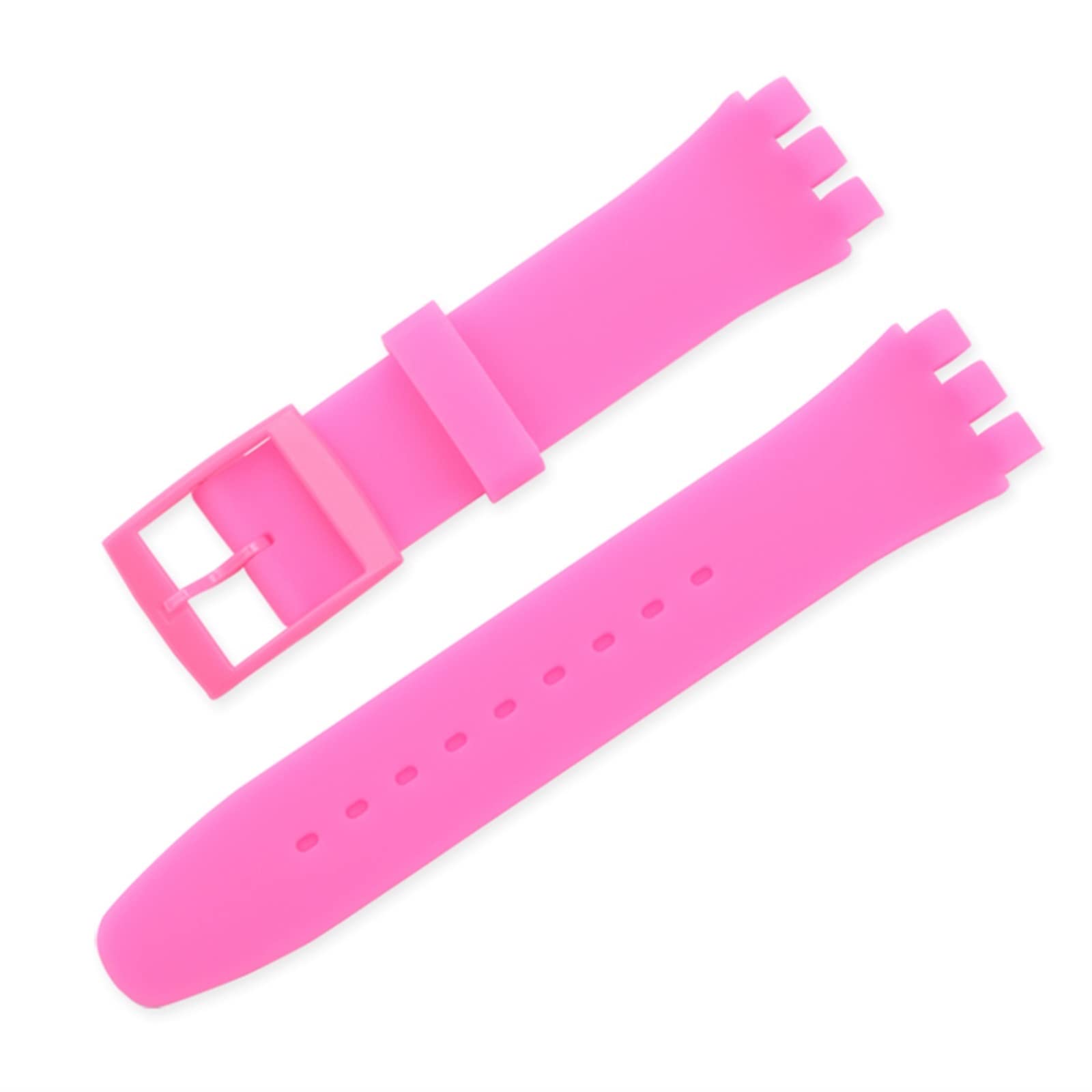 Bracelet de rechange tendance en silicone transparent compatible avec Swatch 12 mm, 16 mm, 17 mm, 19 mm, 20 mm (bleu, 12 mm), 20mm, Bois d'agar