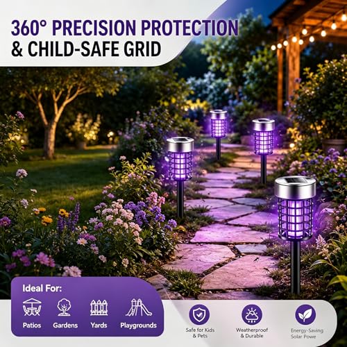 Image of 2026 Bug Zapper Solar Mosquito Zapper Outdoor 4PCS