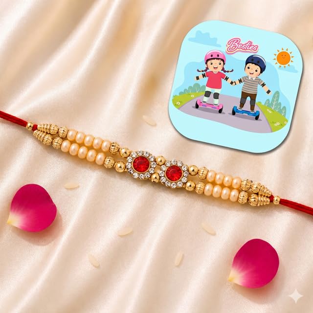 CraftVatika Designer Rakhi for Brother Boy Men Kids, Premium Rakhi with Gift Combo for Brother Man, Rakhis for Rakshabandhan, Fridge Magnet Gift, Designer Rakshasutra Raki for Raksha Bandhan