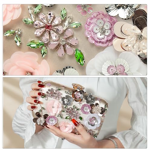 Image of Womens Vintage Floral Embroidery Clutch Evening Handbag Shoulder Bags Purse for Wedding Party Prom