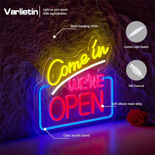 Image of Come In We're Open Neon Sign for Wall Decor, Open LED Neon Signs Lights for Cafe Business Walls Window Shop Bar Hotel,Restaurant Retail store Party Pub Decoration and Shop Decoration Gift