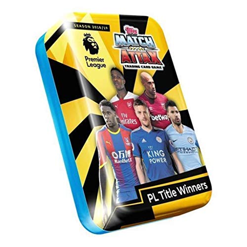 Adrenalyn XL Topps Match Attax 2018/19 Mega Empty Lata (diseño de los ganadores del título) + 10 Tarjetas Gratis