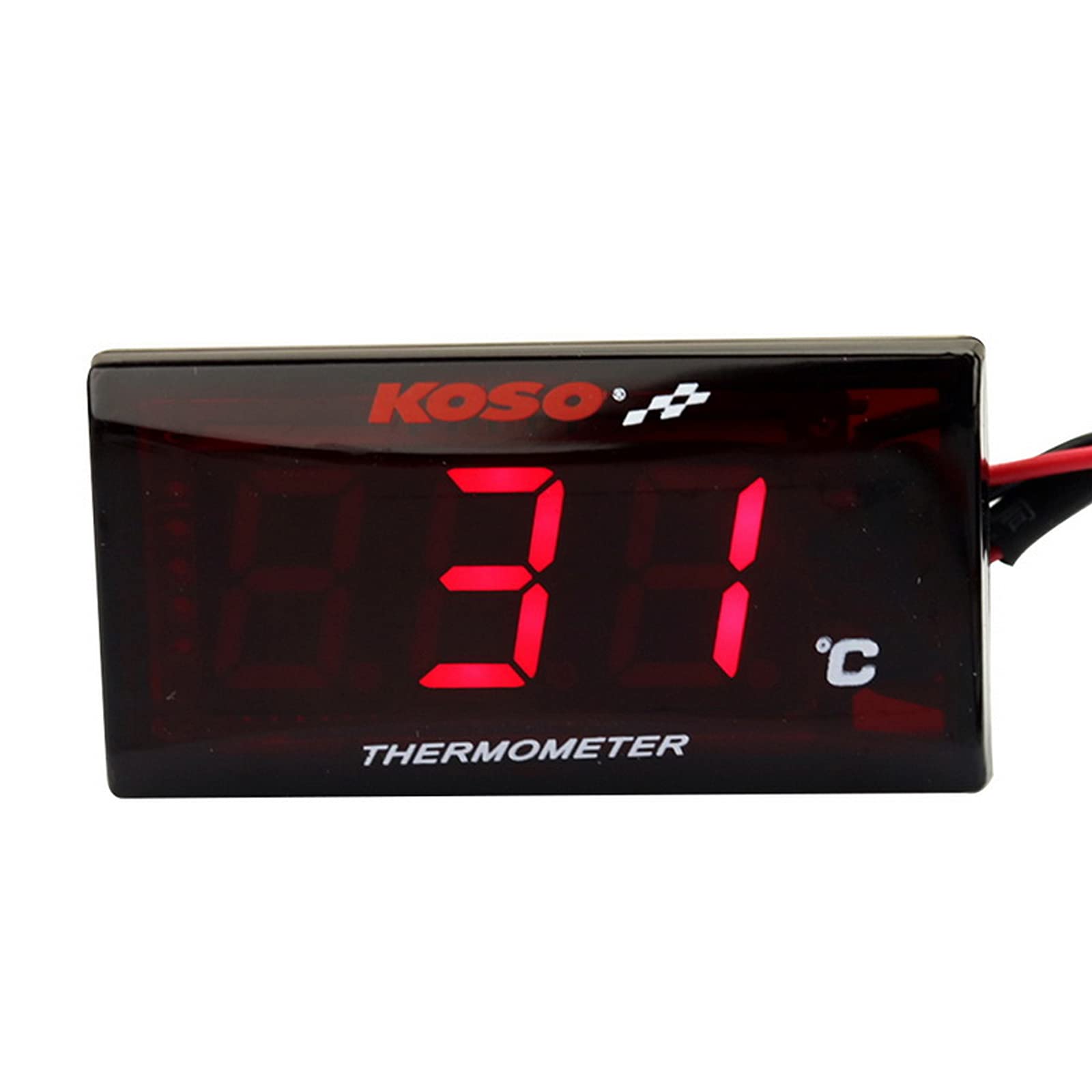 Instruments de thermomètre de moto universel affichage numérique capteur de température avec sonde en métal température de l'eau plus adaptateur de capteur de compteur (18mm)