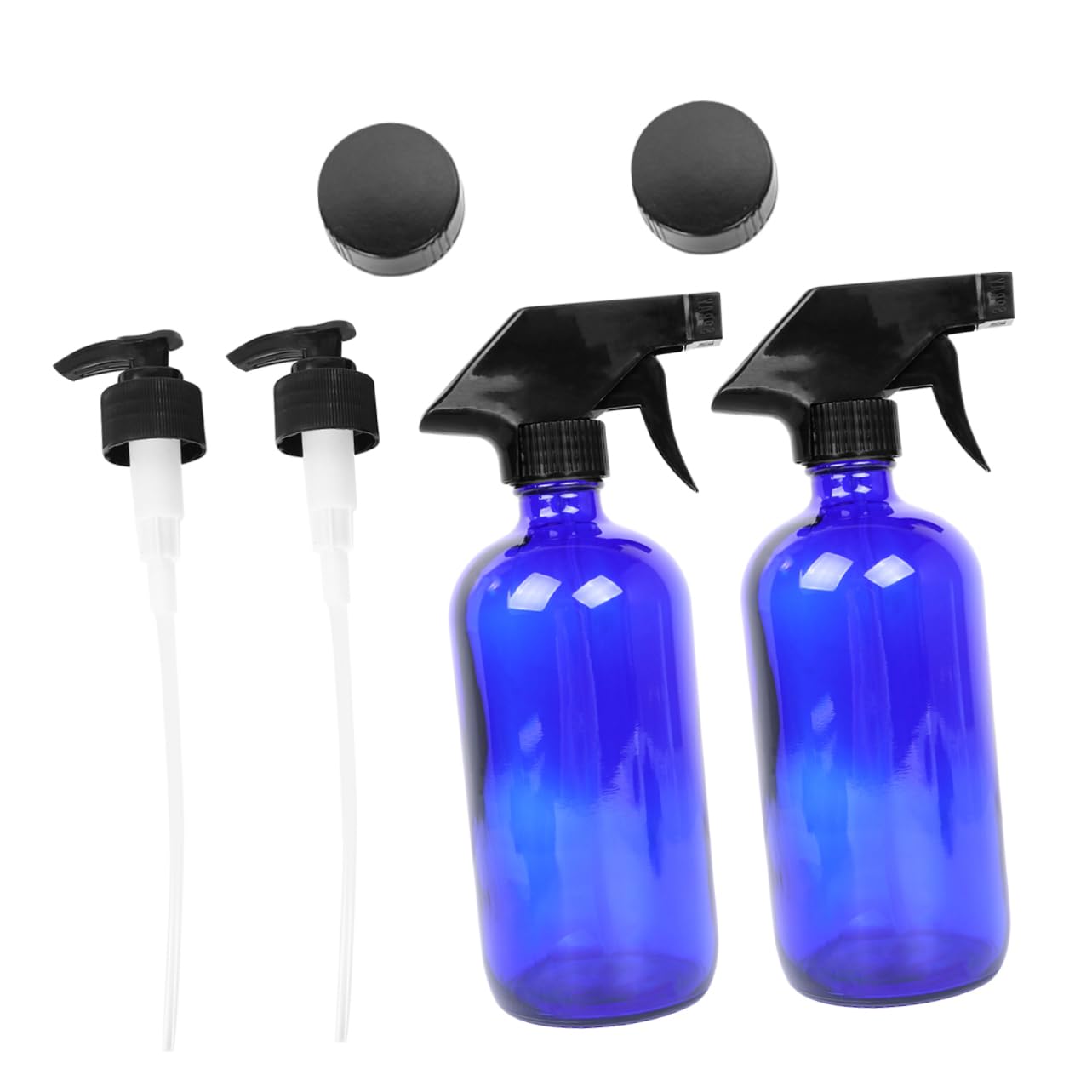 Baluue 2 Stück 500ml Blaue Glas Sprühflasche zum Nachfüllen