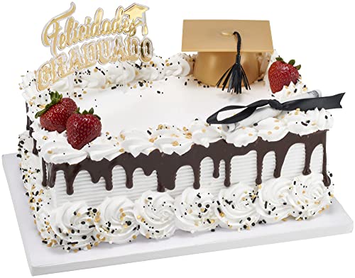 Decopac Gold Grad Cap With Tassels Cake Topper, Elegant Graduation Hat Cake Decoration, Food Safe, Pack Of 12, 25411 #TOP4