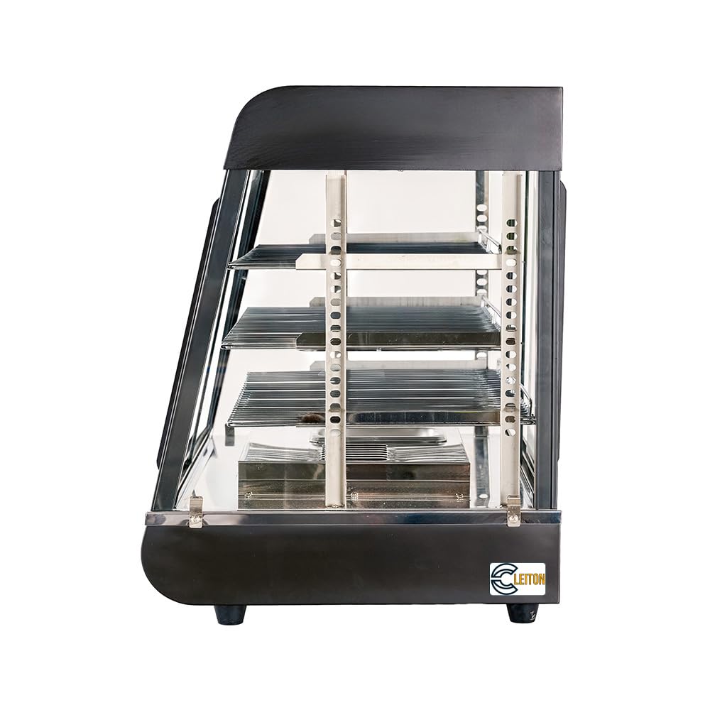 Cleiton® Vitrina Expositora Caliente 3 Bandejas de 60 cm | Vitrina para Comida Caliente con Temperatura 30/85°C - Capacidad 110 Litros y 1100 W
