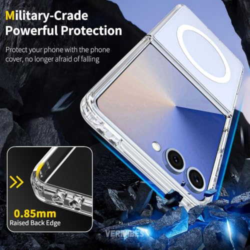 Image of Ultra Hybrid Clear Case Compatible with Samsung Galaxy Z Flip 7 | Magnetic Wireless Charging | 360 Hinge Protection | Anti-Yellow 3 Layer Shockproof Drop Protection Cover - Transparent