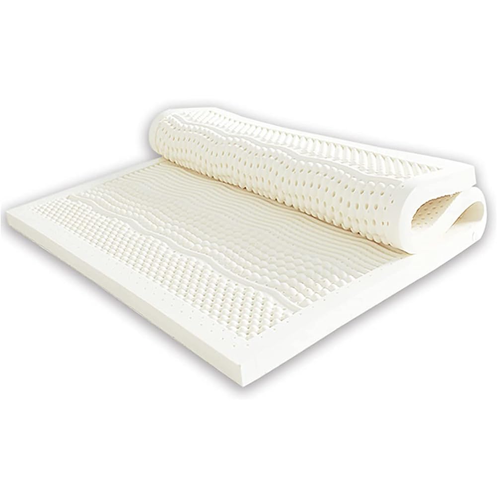 Materac w 100% z naturalnego lateksu, gruba, miękka nakładka na materac, przenośny, zmniejsza nacisk, pokrowiec na materac z lateksu organicznego, 7,6 cm, 140 x 200 cm