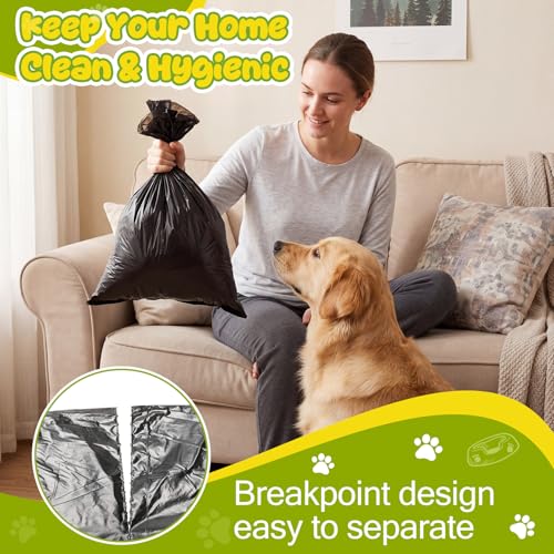 Image of Sherr 75 Rolls 15000 Count Dog Waste Bags Dog Trash Bags Leak Proof Pet Doggie Poop Roll Waste Thick Plastic Bag for Home Park Outdoor Travel Pet Supplies (Black)