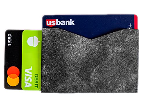 Credit Card Sleeve, Ultra slim Micro Wallet, Ultralight, RFID Blocking, Tear Proof, Weather Proof, Black