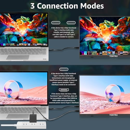 Image of 15.6 inch Portable Monitor Full HD 1080p, USB-C & HDMI Connectivity, Ultra-Slim Design, Built-in Speakers, Compatible with Laptop, PC, Gaming Consoles