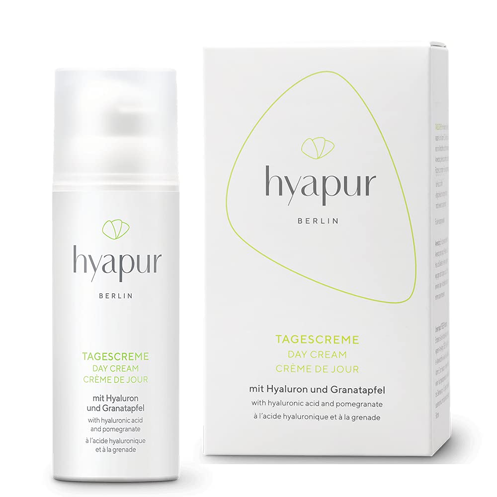 hyapur® - GREEN krem na dzień 50 ml – naturalna pielęgnacja na dzień do pielęgnacji przeciwstarzeniowej z ekologicznym wegańskim kosmetykiem z Berlina