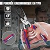 WORKPRO Pince Multifonctionnelle à Bec Long en Cr-V - Maintenir, Dénuder, Couper, Sertir, Serrer, Enroulement - Pour Usage Domestique ou Electricien