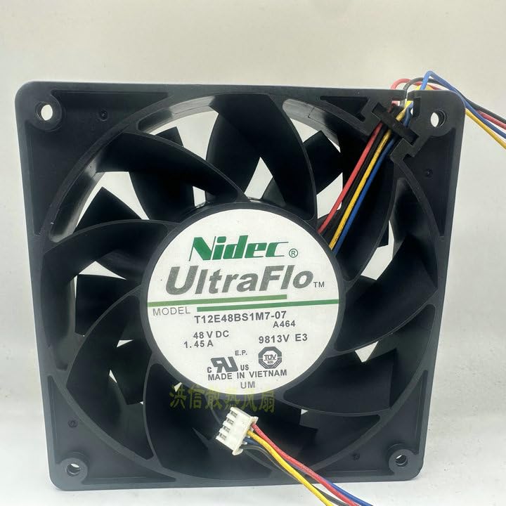 T12E48BS1M7-07 Cooling Fan, 120mm DC 48V, Ball Bearing, 4-Wire for High-Power Equipment