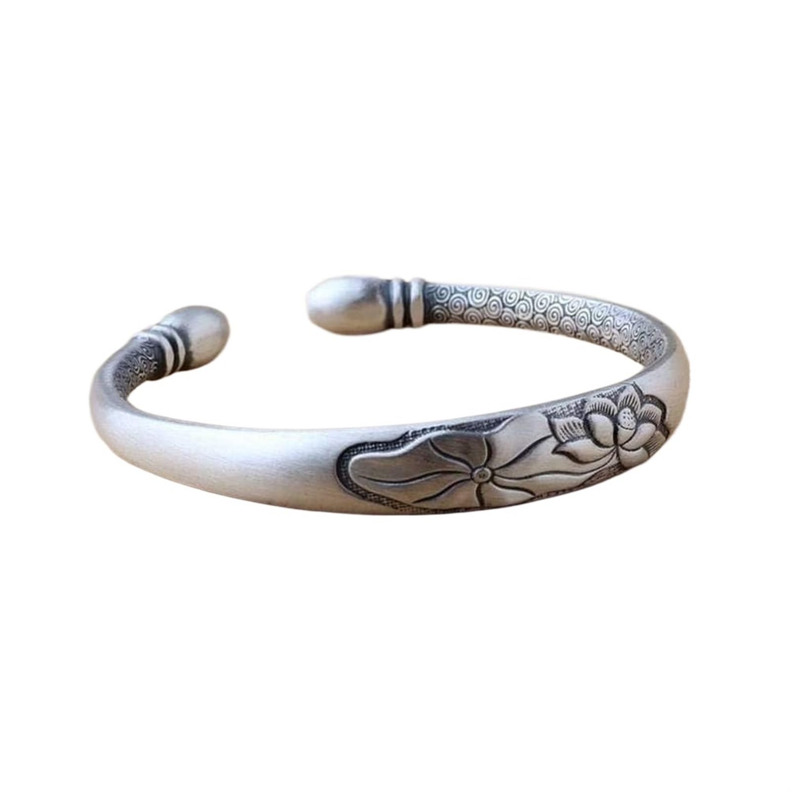 Bracciale in argento, bracciale rigido alla moda, braccialetto in argento 999 Bracciale aperto Zen us Detti buddisti femminili Bracciale in argento Come mostrato, i braccialetti possono essere regalat