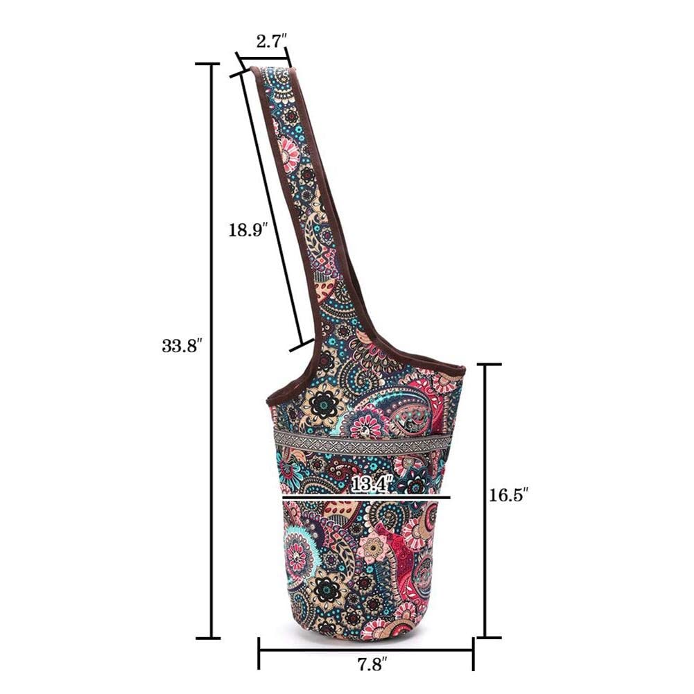 Modna torba na matę do jogi Płótno Duży rozmiar kieszeń na suwak pasuje do większości mat Tote Sling Carrier Materiały do ​​​​fitnessu (kolor: B, rozmiar: 88,9 * 34,29 cm) (D 88,9 * 34,29 cm) little