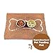 Soggy Doggy Slopmat - Caramel Brown/Oatmeal Bone - 18” x 24″ - Water Absorbing Door Mat for Muddy Paws and Food/Water Bowls - Microfiber Chenille Small Doormat - Machine Washable