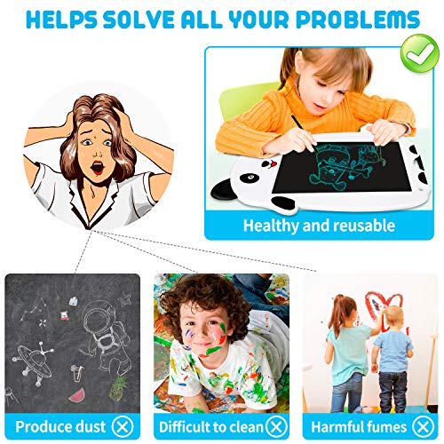 KingsDragon LCD Writing Tablet Drawing Doodle Board, Colorful Toddler Doodle Board Drawing Tablet, Erasable Reusable Electronic Drawing Pads, Educational and Learning Toy for Boys Girls(Panda) - Thumbnail 4