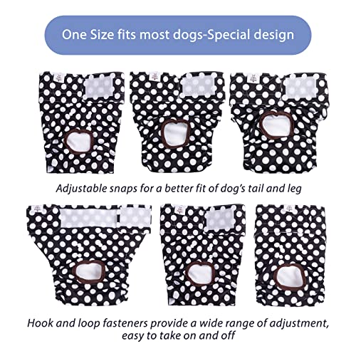 Image of CuteBone Washable Female Dog Diapers 4 Pack Reusable Doggie Heat Diapers for Period FMG01XS