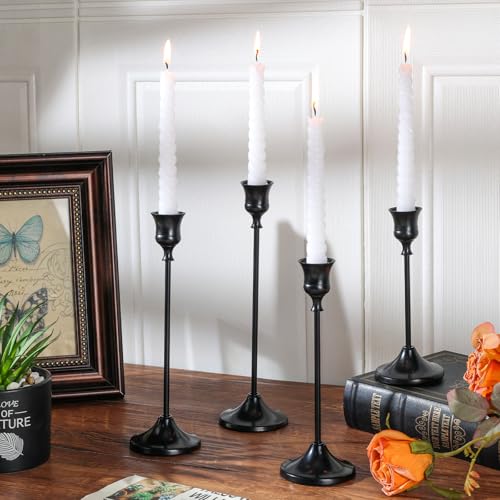 Tunyet Candlestick Holders, 6PCS Metal Taper Candle Holder, Black Candle Holders for Candlesticks, Candle Holder for Wedding Fireplace Mantel Housewarming Gift by Tunyet - Image 3